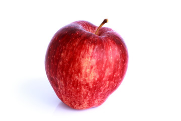 Fresh red apple isolated on white background.