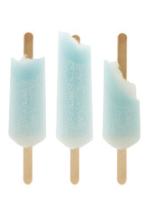 set of bitten blue soda popsicle