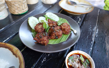 Deep fried minced spicy pork