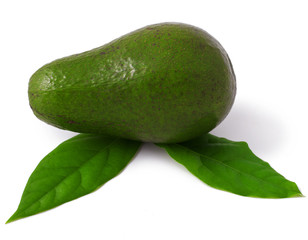 Fresh avocado on white background