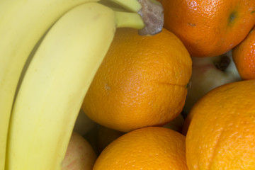 This is a photograph of Oranges and Banana