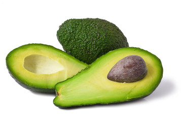 avocado on white background 