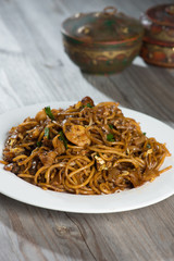 Fried Penang Char Kuey Teow which is a popular noodle dish in Ma