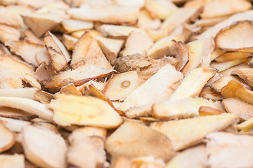 Sliced and Dried Galanga.