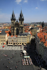 Obraz premium Old town square and Church of Virgin Maria Before Tyn, Prague, Czech republic