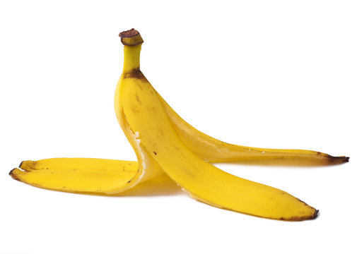Fototapeta Bananas Skin isolated on white background 