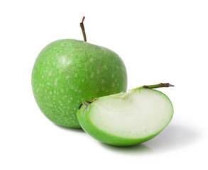 Green Apple isolated over white background 