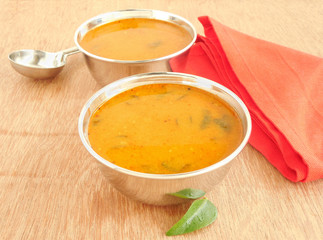 Curry in steel cups.