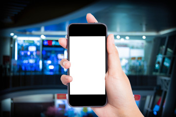 Taking a picture with a smart phone.