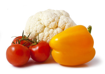 fresh vegetables on a white background
