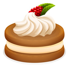 Sandwich cookie and cream