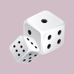 Two dices with black dots