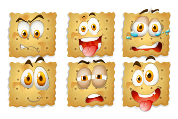 Crackers with facial expressions