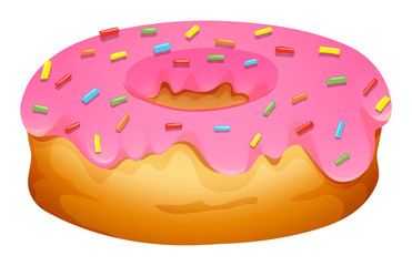 Doughnut with strawberry frosting