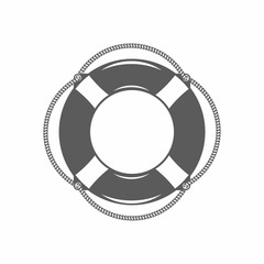 Lifebuoy black and white vector illustration / Vector illustration, Life Belt, Assistance, Protection, Nautical Vessel, Rescue, Buoy, Swimming