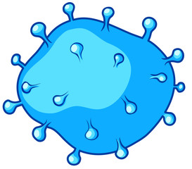 Blue bacteria on white