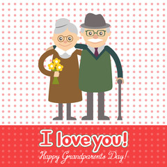 Vector illustration. Happy grandparents day.