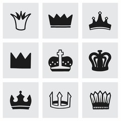 Vector crown icon set