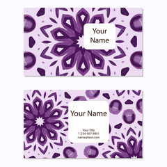 Business cards collection with colorfull mandala. Vector templat