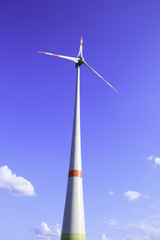 wind turbine against blue sky