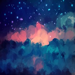 Clouds and stars brush