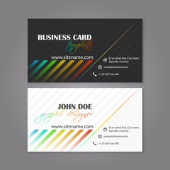 Business card template vector colorful design for individual or business presentation