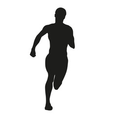 Sprinting woman. Vector silhouette