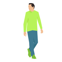 Man is walking and looking. vector Illustration
