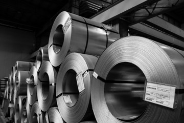 Metal coils in factory plan
