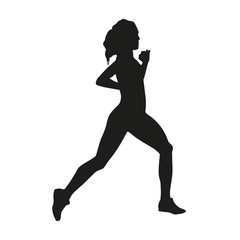 Fototapeta na wymiar Run. Woman vector silhouette