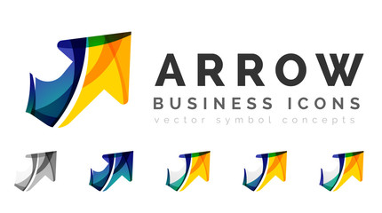 Set of arrow logo business icons