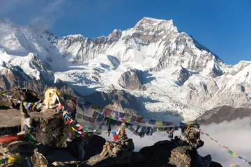 Papier Peint photo Cho Oyu Vue panoramique du mont Cho Oyu et du mont Gyachung Kang