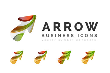 Set of arrow logo business icons