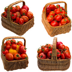 Basket with tomatoes.