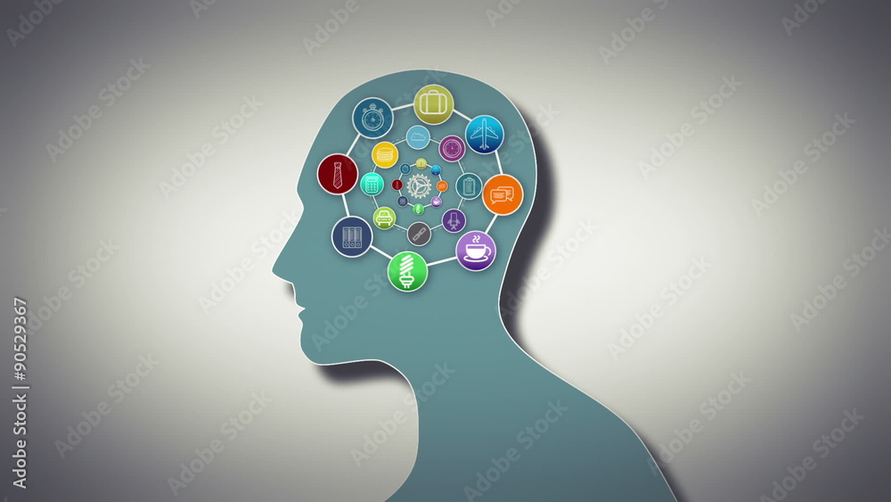 Poster Thoughts appearing in brain with cog