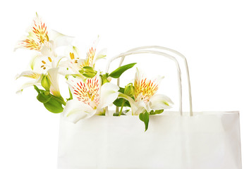 Beautiful bouquet of white flowers for mother's day