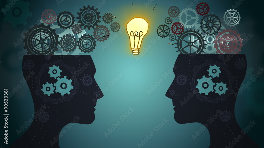Poster Thoughts appearing with cogs in head
