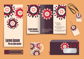 Set of presentation flyer design content