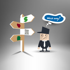 Man confused between many options