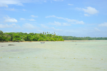 Boat on the beach and sea in sunset time on Kho mak, Thailand