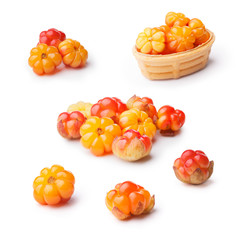 Cloudberry set isolated