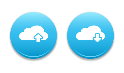 Cloud Upload & Download Round Icons