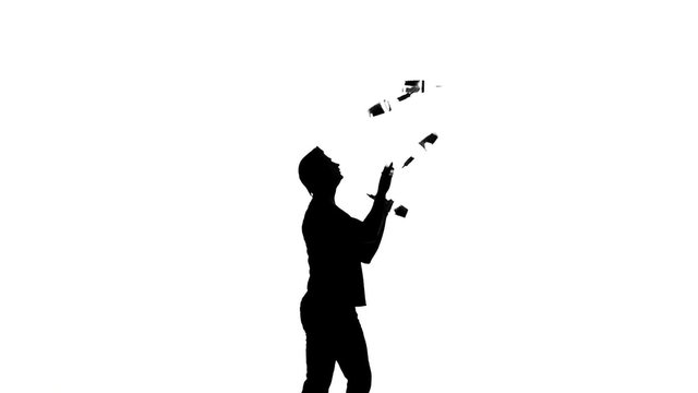 silhouette bartender on a white background. silhouette