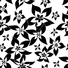 monochrome flowers pattern