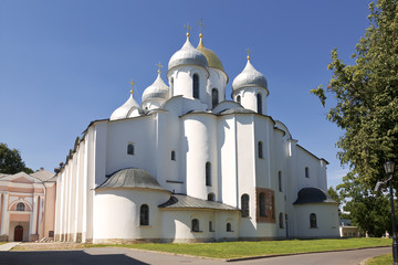 Fototapeta premium The cathedral of St. Sophia (the Holy Wisdom of God) in the Novgorod Kremlin, Russia