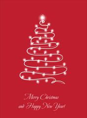 Christmas tree with garlands of lights