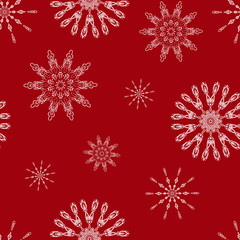 Naklejka na ściany i meble Christmas seamless background with snowflakes. Illustration can be copied without any seams. Vector eps10.