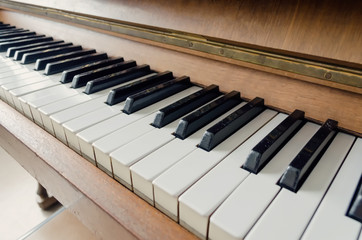 old vintage piano keyboard