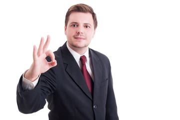 Accountant or businessman showing perfect and ok gesture