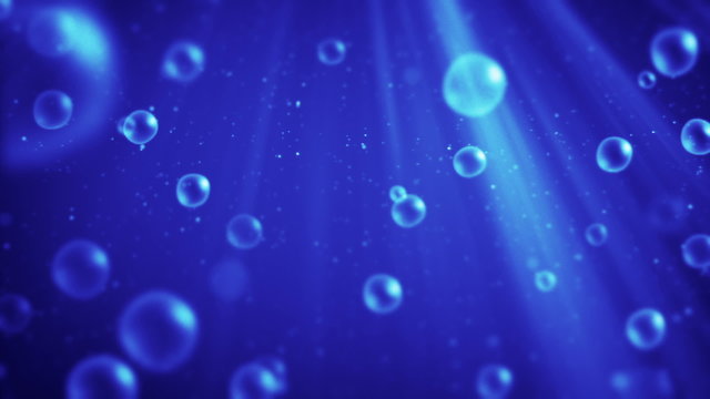 Underwater Air Bubbles Moving Up.